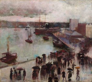 Orientens avgång – Circular Quay av Charles Edward Conder