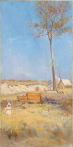 Under en sydlig sol (vedklyvarens läger) av Charles Edward Conder