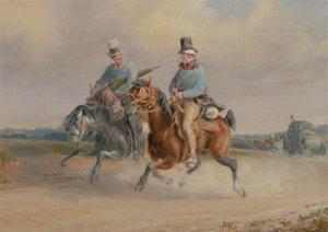 Traveling Companions, eller A Scene on the Road i Frankrike (olja på duk) av Charles Cooper Henderson