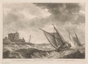 Segelbåtar avgår från hamnen i Vlissingen Segling ut ur hamnen i Flushing (titel på objekt) av Charles Corbutt