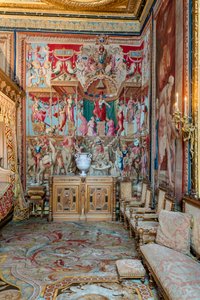 Schlafzimmer von Anne von Österreich im Papstapartment von Charles & Cotelle Jean II (1642-1708) Errard