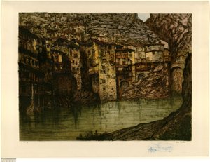 Pont-en-Royans (stor tavla) (uppgift b) av Charles Cottet