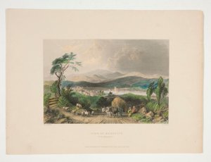 Vy över Meredith, New Hampshire, illustration för Nathaniel Parker Willis
