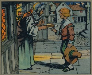 Brunt bröd och smör (färg litho) av Charles Crombie
