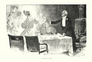 En ungkarlsmåltid (litografi) av Charles Dana Gibson
