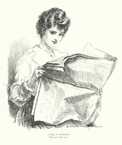 En flicka i Tipperary, "Mitt hjärta är precis där" (litografi) av Charles Dana Gibson