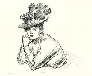 En studie (litografi) av Charles Dana Gibson