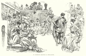 En eftermiddagsmottagning i Herculaneum (litho) av Charles Dana Gibson
