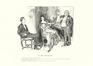 Inga gratis stipendier (litho) av Charles Dana Gibson