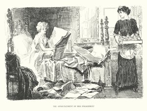 Tillkännagivandet av hennes förlovning (litografi) av Charles Dana Gibson