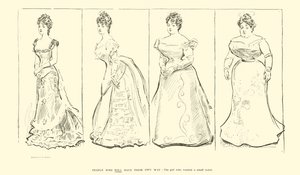 Flickan som ville ha en liten midja (litho) av Charles Dana Gibson