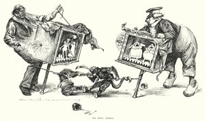 De rivaliserande operorna (litho) av Charles Dana Gibson