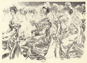 Väntar på en salong av Charles Dana Gibson