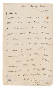 Autografbrev undertecknat av Charles Darwin