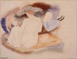 (Kvinna med hatt och 2 figurer) av Charles Demuth