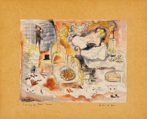 Greve Muffat upptäcker Nana med markisen de Chouard av Charles Demuth