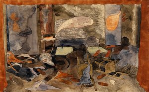 Grevinnan Gerschutz Lulus död (wc på papper) av Charles Demuth