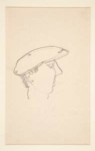 Head of Man Smoking (recto); Kvinna med paraply (verso) av Charles Demuth