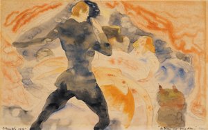 Honore de Balzacs The Girl with the Golden Eyes, 1916 (wc & penna på papper) av Charles Demuth