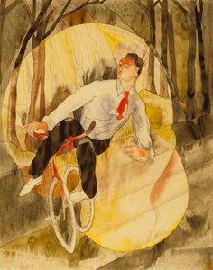 In Vaudeville: Bicycle Rider (w/c & penna på vitt papper) av Charles Demuth
