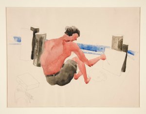 Konstnären på stranden skissar av Charles Demuth