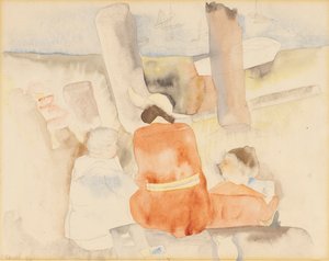 Skiss av tre figurer av Charles Demuth