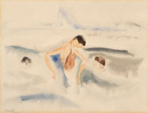 Tre figurer i vatten (wc på papper) av Charles Demuth