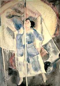 Kvinna med hålpåse (akvarell på papper) av Charles Demuth