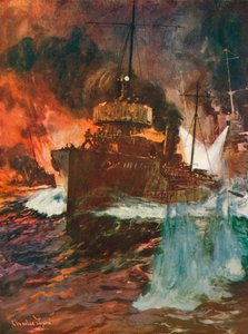 En nattattack. Torpedbåtar i arbete, c1918 1919 av Charles Dixon