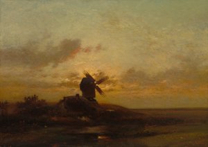 Väderkvarn, sent 1850-tal (olja på tyg) av Charles Duprez