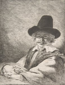 Porträtt av sittande man i hatt, 1782. av Charles Echard