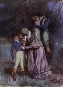 Illustration för The Amateur Gentleman av Jeffery Farnol (litho i färg) av Charles Edmund (after) Brock