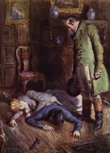 Illustration för The Amateur Gentleman av Jeffery Farnol (litho i färg) av Charles Edmund (after) Brock