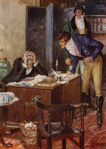 Illustration för The Amateur Gentleman av Jeffery Farnol (litho i färg) av Charles Edmund (after) Brock