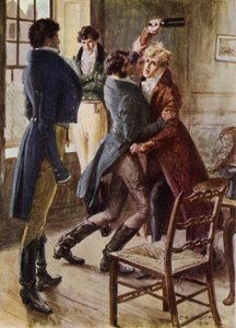 Illustration för The Amateur Gentleman av Jeffery Farnol (litho i färg) av Charles Edmund (after) Brock