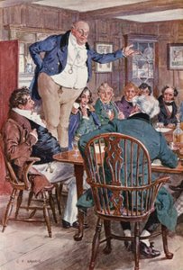 Illustration till The Pickwick Papers av Charles Dickens (färglitografi)