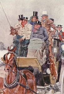 Illustration till The Pickwick Papers av Charles Dickens (färglitografi)
