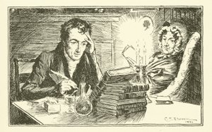 Charles Lamb, med sin syster, Mary (gravyr) av Charles Edmund Brock