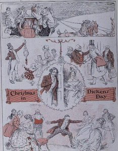 Jul på Dickens dag av Charles Edmund Brock