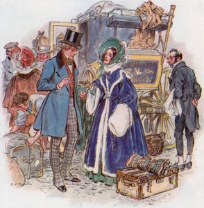 Stora förväntningar, Estella anländer till Cheapside med buss från Rochester av Charles Edmund Brock