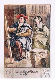 Jag sitter ofta i en timme eller mer och tittar på Hans Holbein vid sin borste av Charles Edmund Brock