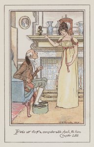 Illustration för Emma av Jane Austen (färg litho) av Charles Edmund Brock