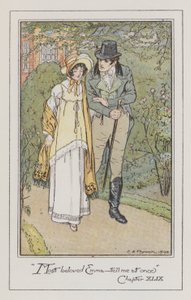 Illustration för Emma av Jane Austen (färg litho) av Charles Edmund Brock