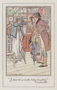 Illustration för Emma av Jane Austen (färg litho) av Charles Edmund Brock