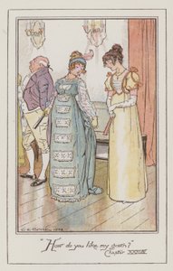 Illustration för Emma av Jane Austen (färg litho) av Charles Edmund Brock