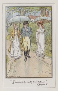 Illustration för Emma av Jane Austen (färg litho) av Charles Edmund Brock