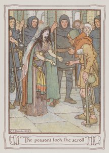 Illustration för Ivanhoe av Sir Walter Scott (litho i färg) av Charles Edmund Brock