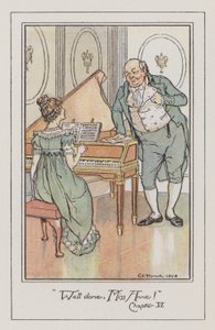 Illustration för Persuasion (färg litho) av Charles Edmund Brock