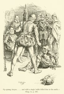 Illustration för Westward Ho! av Charles Kingsley (gravyr) av Charles Edmund Brock