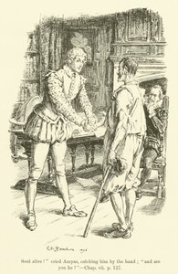 Illustration för Westward Ho! av Charles Kingsley (gravyr) av Charles Edmund Brock